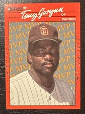 1990 Donruss Baseball Tony Gwynn MVP Error No Dot San Diego Padres MINT 💎💎💎