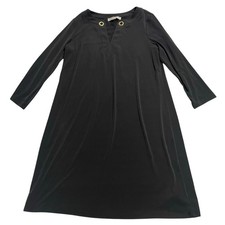 Michael Kors Shift Dress Long Sleeve Knee Length Women's Size Medium Black