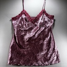 Women  s Pink Crinkled Satin Lace Beaded Babydoll Camisole Unbranded Small