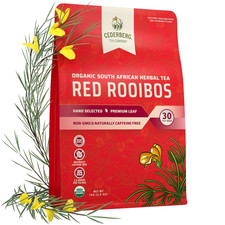 Red Rooibos Tea Bags USDA Certified South African Organic Herbal Tea, Naturally
