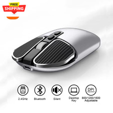 Wireless Mouse 2.4GHz Rechargeable anti slip 1600DPI Silent USB Ergonomic Office