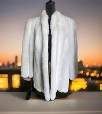 GLENOIT INTRIGUE COAT FUR FAUX WOMEN'S SZ LG 42"CHESTx32"L BEAUTIFUL WHITE CLEAN