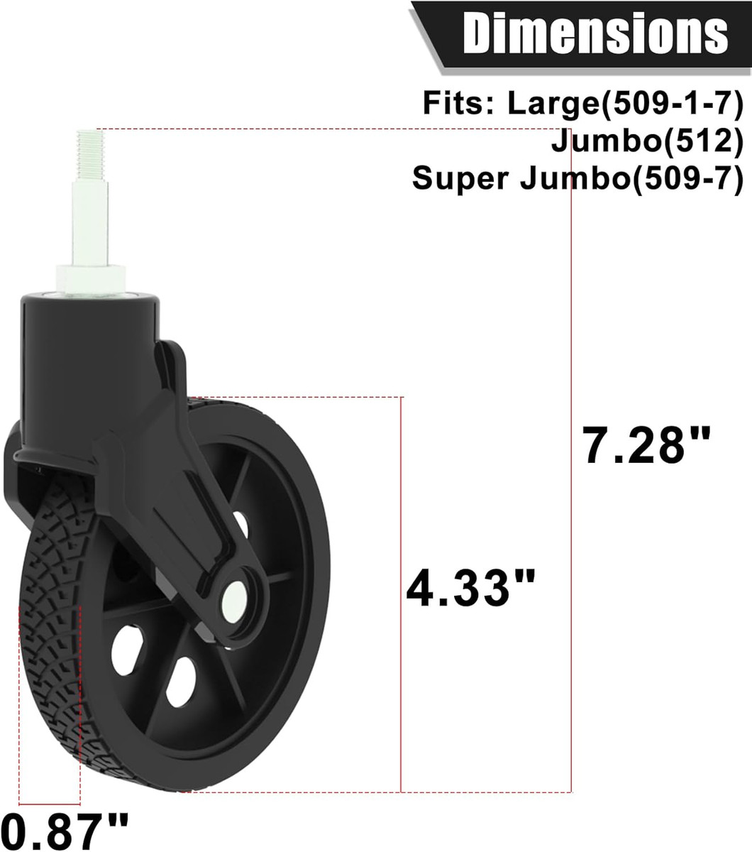 Premium Front Wheels for Shopping Carts View 2