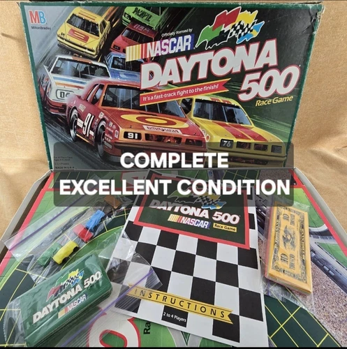 NASCAR DAYTONA 500 Car Race Milton Bradley Vintage 1990 Board Game 100% Complete