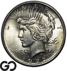 1922 Peace Dollar, Lustrous Choice BU