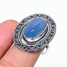 Natural Montana Agate Gemstone 925 Sterling Silver Jewelry Ring Size 9 US 