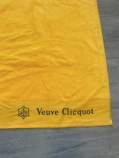 Veuve Clicquot Champagne Beach Towel Yellow 100% Cotton Lightly Used VC Logo