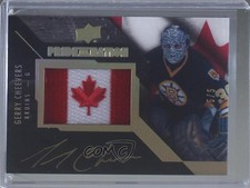 2015-16 UD Black Pride of a Nation Flag Spectrum 5/5 Gerry Cheevers Auto HOF 0c3