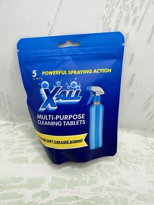 X-ALL Multi Purpose Cleaning Tablets Streak Free Deep Clean All Surfaces 5 Pks