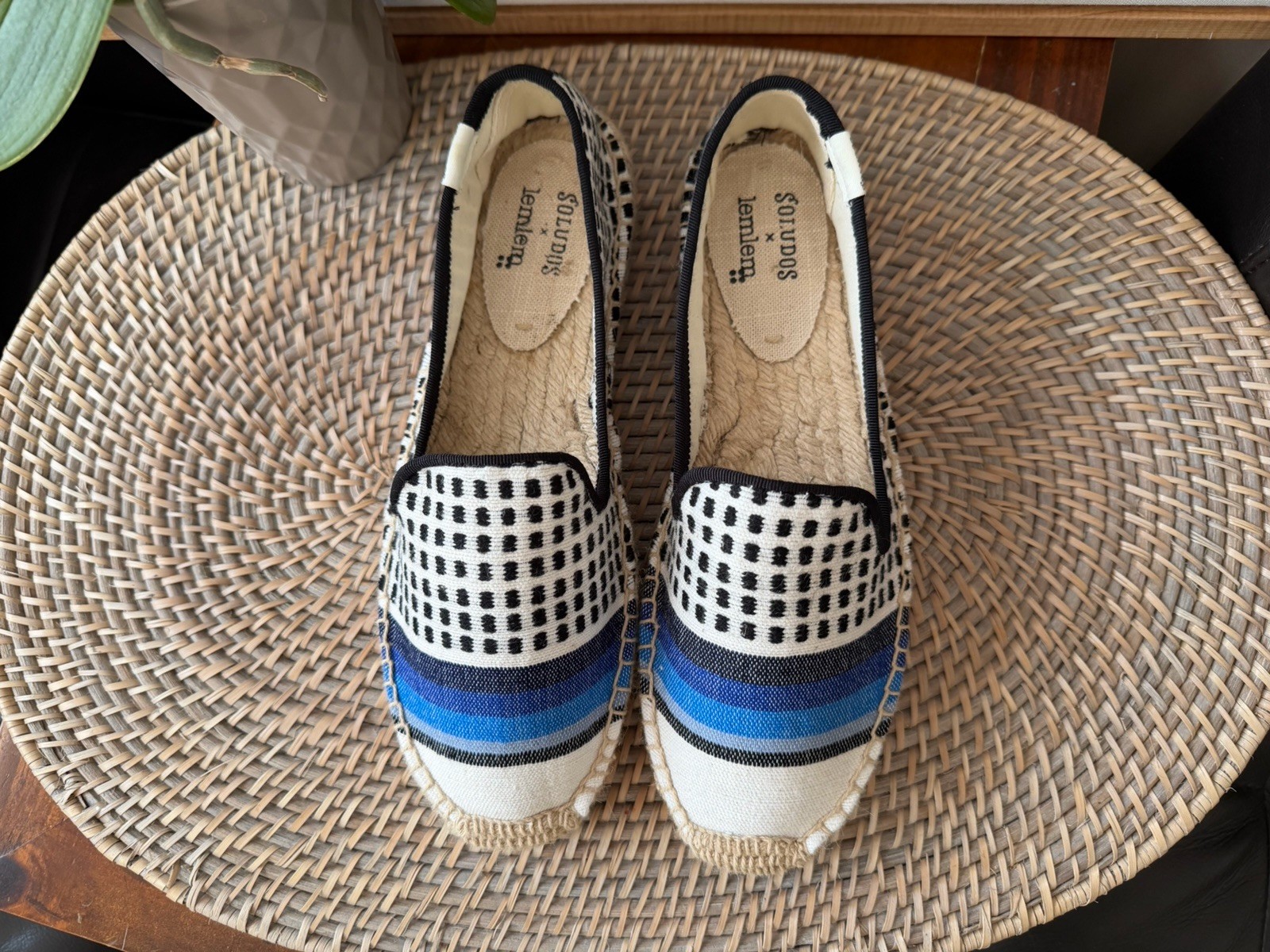 Nuevo Soludos x Lemlem Azul Tira Lona Alpargatas Zapatos Planos Confort Mujer 8
