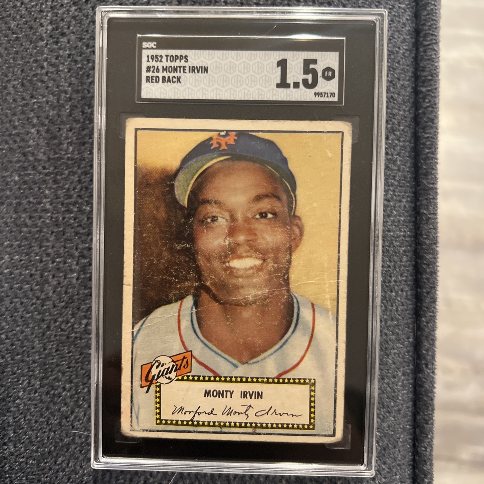 1952 Topps Monte Irvin #26 RED  Back New York Giants SGC 1.5