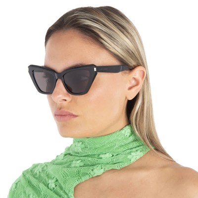Saint Laurent Black Cat Eye Ladies Sunglasses SL 466 001 54 SL 466 001 54