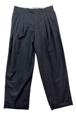 vtg 90s Zanella 35x30 Burt dress suit pants italy black zig zag high waisted