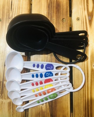 Set Of Mainstays Measuring Cups And Curious Chef Measuring Spoons. Very Nice!