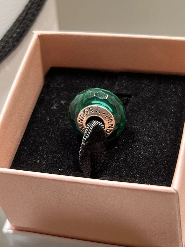 Charm Pandora Verde Vetro Murano Originale Argento Nuovo Gioielli Brand - Immagine 2 di 4