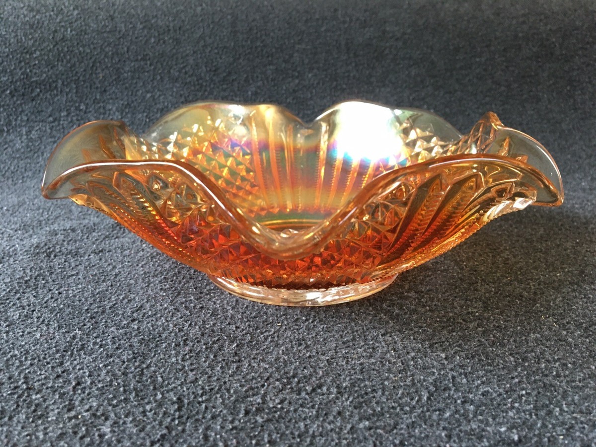 Marigold Orange Carnival Glass Bowl 7