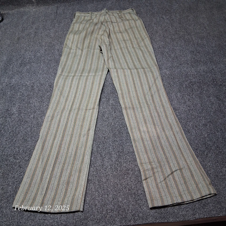 Pantalones bootcut vintage a rayas para mujer 26x30 gris tiro alto Foto 4 de 4