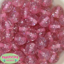 20mm Pink Glitter Style Acrylic Chunky Bubblegum Beads 20 pc