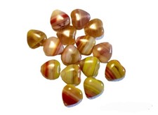 15 Piece 10mm Czech Glass Red And Green Heart Beads