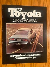 Brochure de vente Toyota 1976 - Corolla, Celica, Corona, Mark II, Land Cruiser, etc.