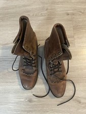 Justin Kiltie Brown Leather Granny Roper Women  s Boots Size 6.5 B In good Condit