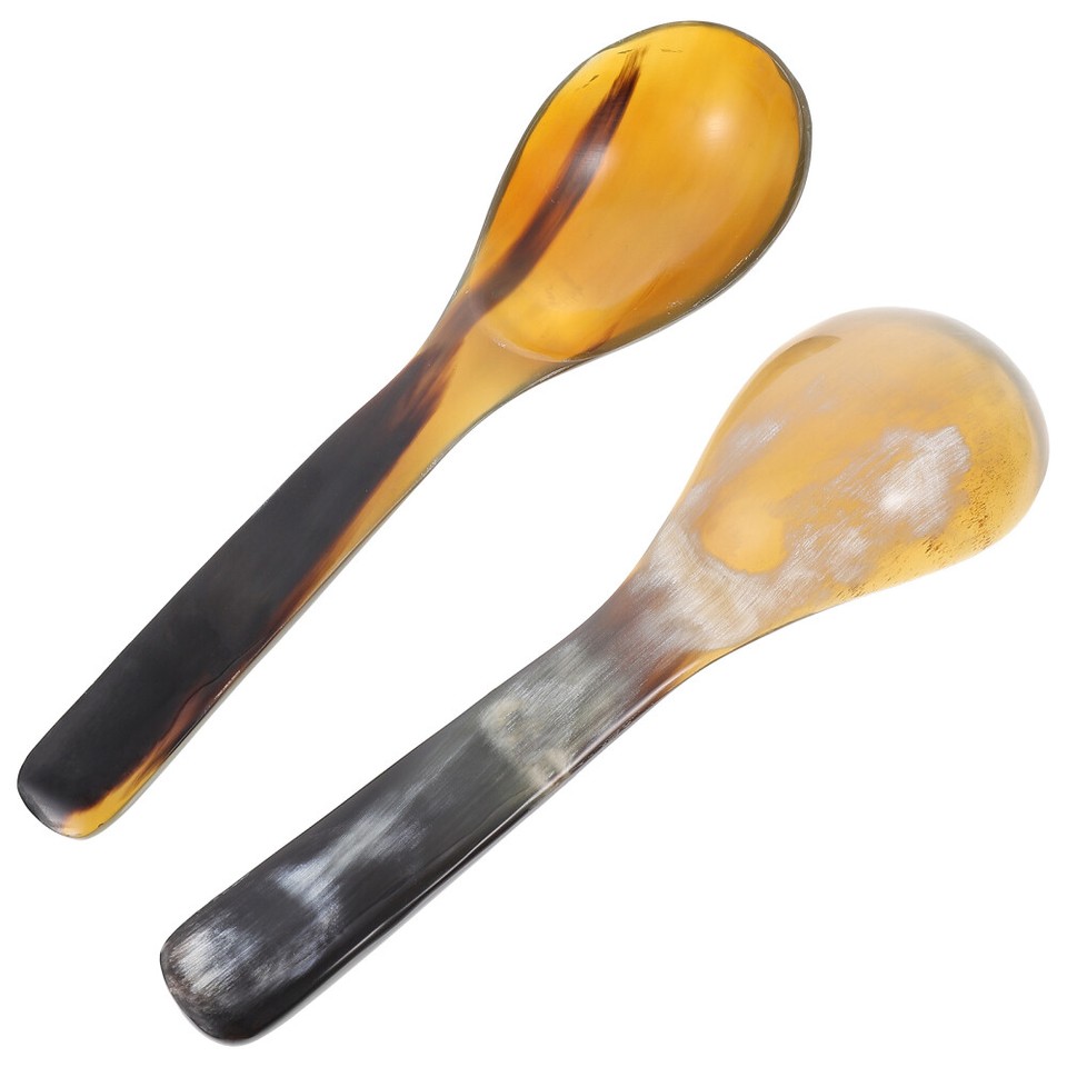 2 Pcs Fruit Japanese Ramen Spoons Horn Ice Cream Scoops Coffee Child eBay