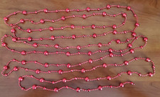 Red Shiny Beaded Christmas Tree Garland  15 ft