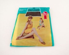 VTG 60s NOS seamless micro mesh stockings Cafe Brown/dark beige hoisery