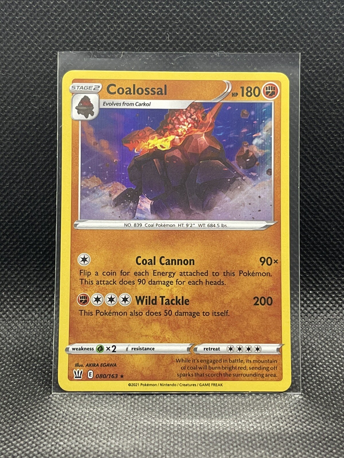 Coalossal HOLO RARE #080/163 Pokemon Card Battle Styles