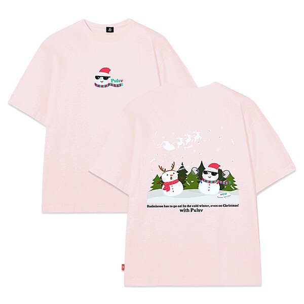 Футболки PULSV унисекс со снеговиком, спортивная одежда, повседневная футболка OverFit Pink NWT