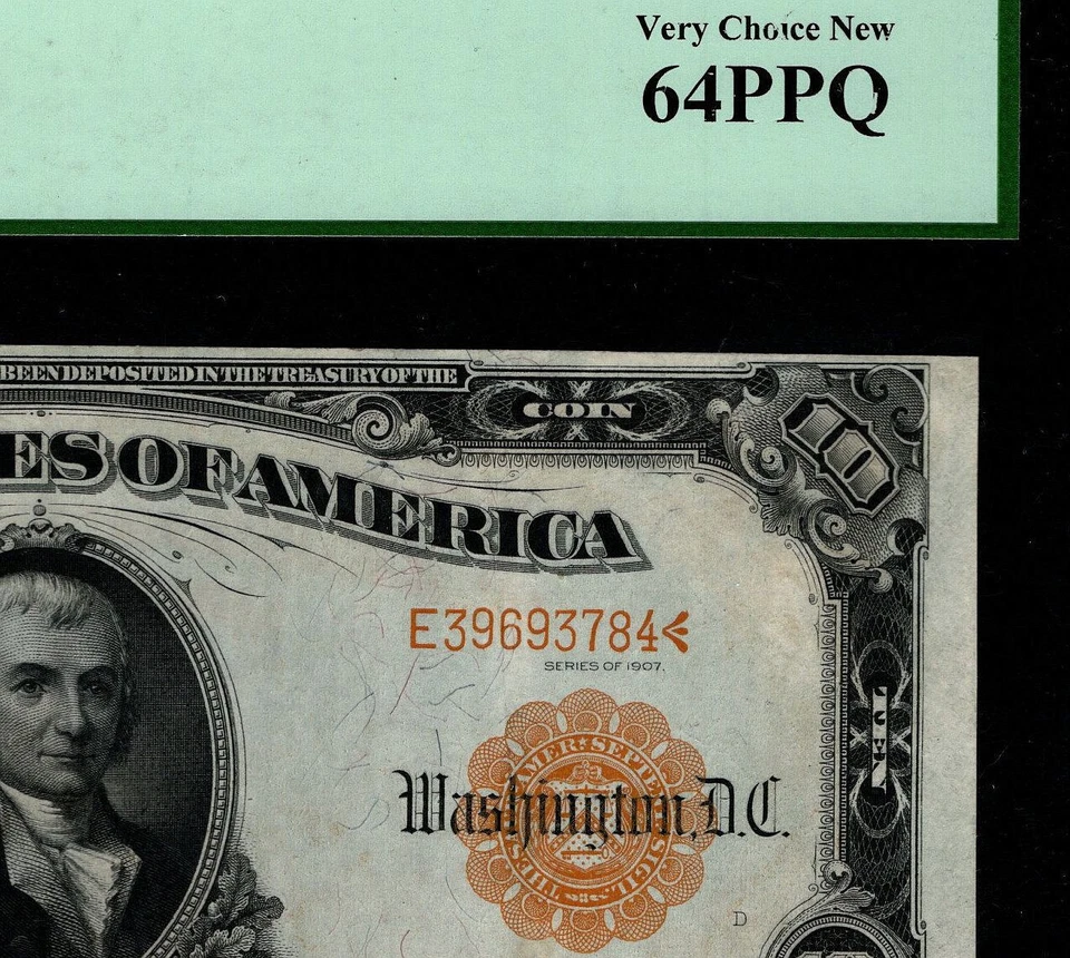 1907 $10 Gold Certificate Fr.1172 PCGS 64PPQ E39693784 GOLD SEAL Hillegas (AIHG) - Image 2 of 3