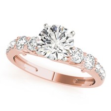 1.62 Ct Round Moissanite Engagement Proposal Ring 14K Solid Rose Gold Size 7 8 9