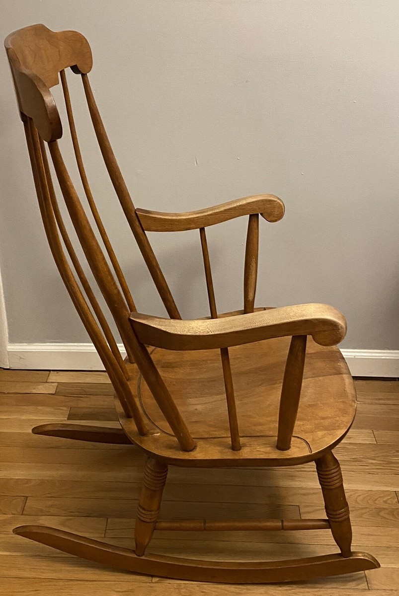 Nichols and Stone Pine Bowed Back Rocking Chair | eBay
