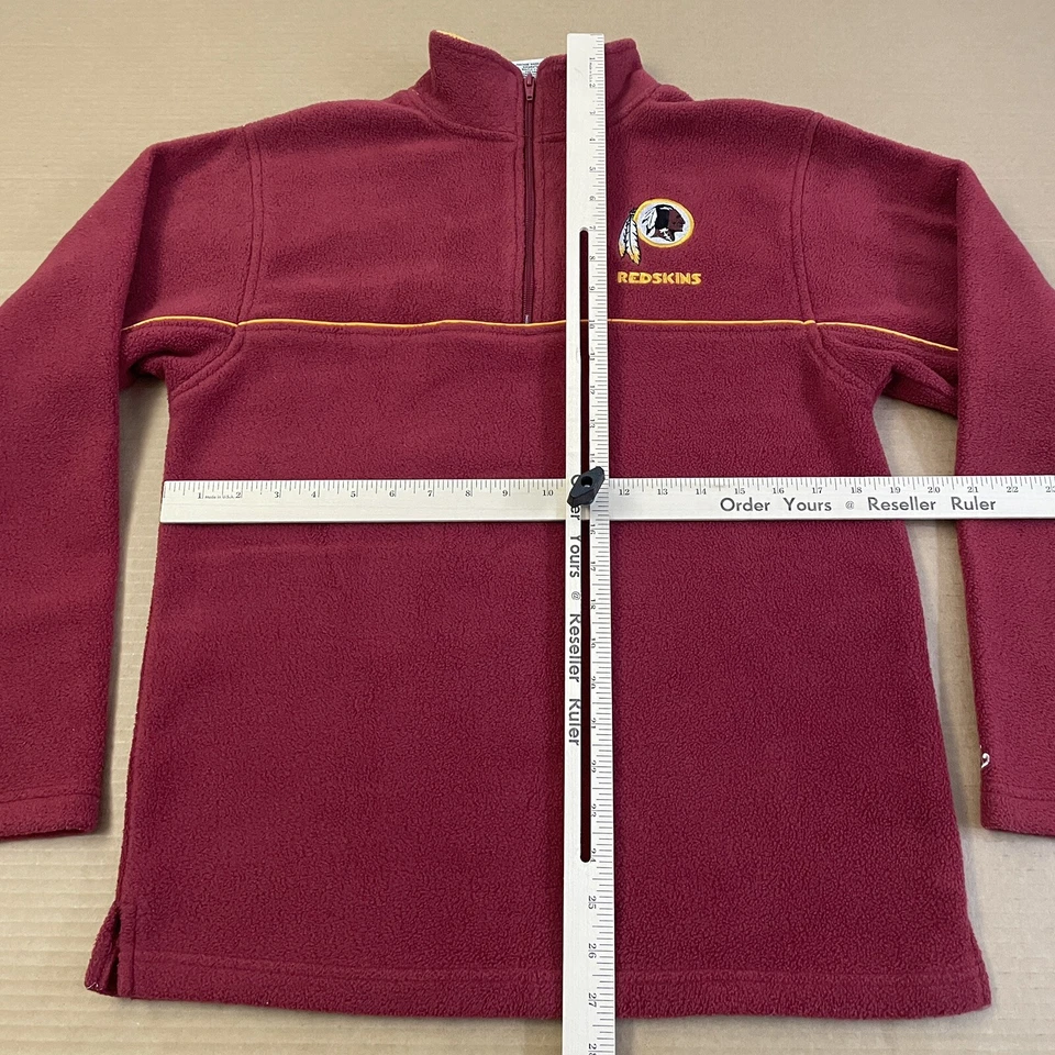 VINTAGE Washington Redskins Fleece 1/4 Zip Youth Large 14 Red Sweatshirt Boys - Image 2 of 4