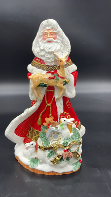 Fitz And Floyd Yuletide Holiday Santa And Deer Joy To The World