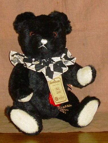 Teddy-Hermann Hirschaid-80iger-32cm-hart gestopft-lim.-Brummstimme-guter Zustand - Picture 3 of 5