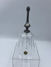 Royal Crystal Rock Lead Crystal Bell Silver Plated Handle 6.5" Vintage Italy RCR