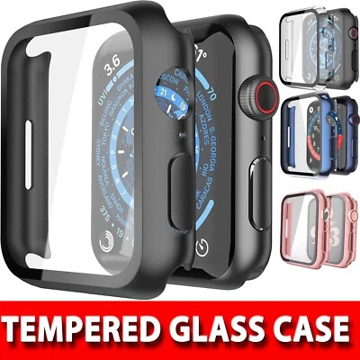 GORILLA GLASS Case for Apple Watch Series 10 9 8 7 6 5 SE Screen Protector Cover
