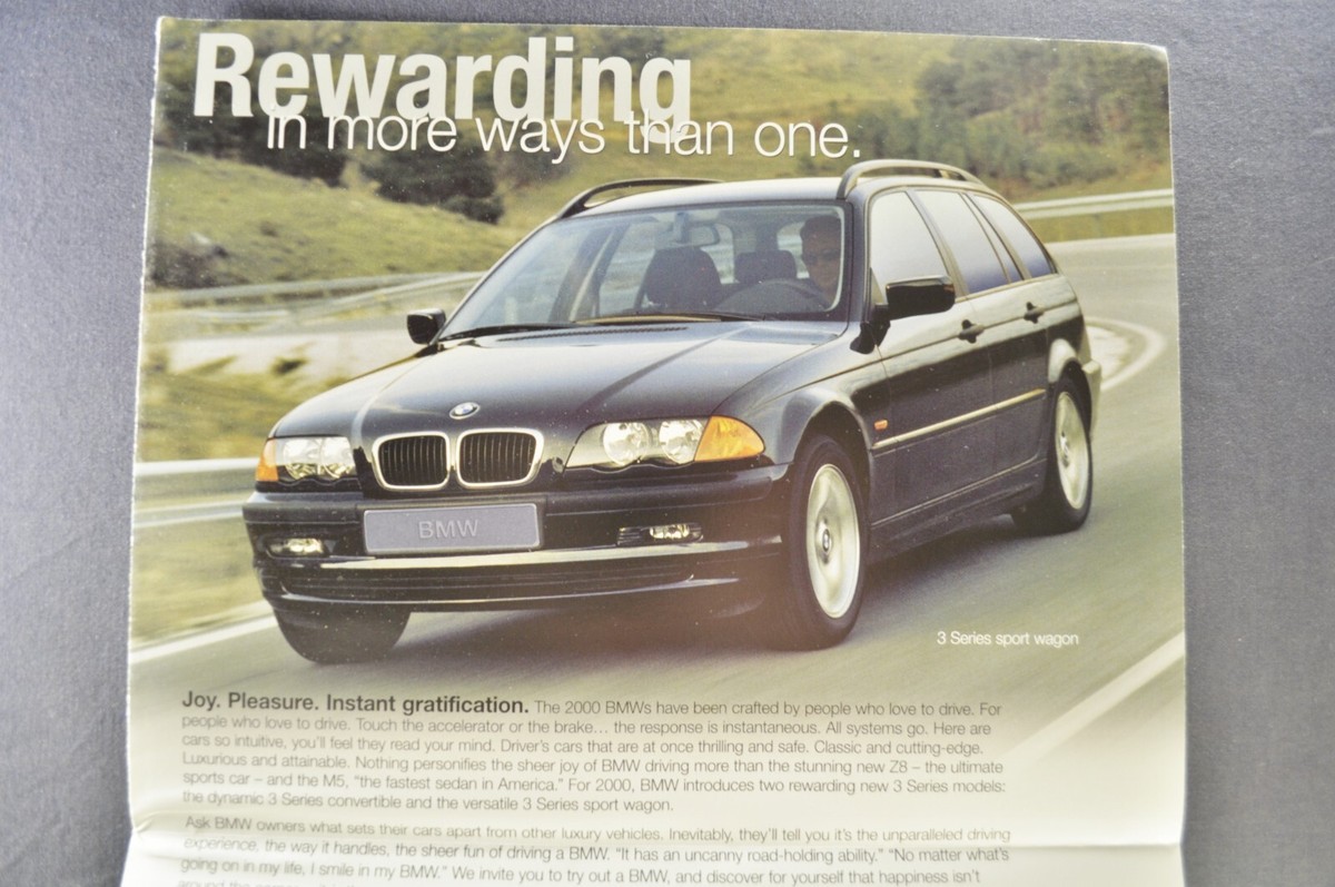 2000 BMW Brochure X5 Poster Z3 Z8 M Roadster 328Ci Convertible