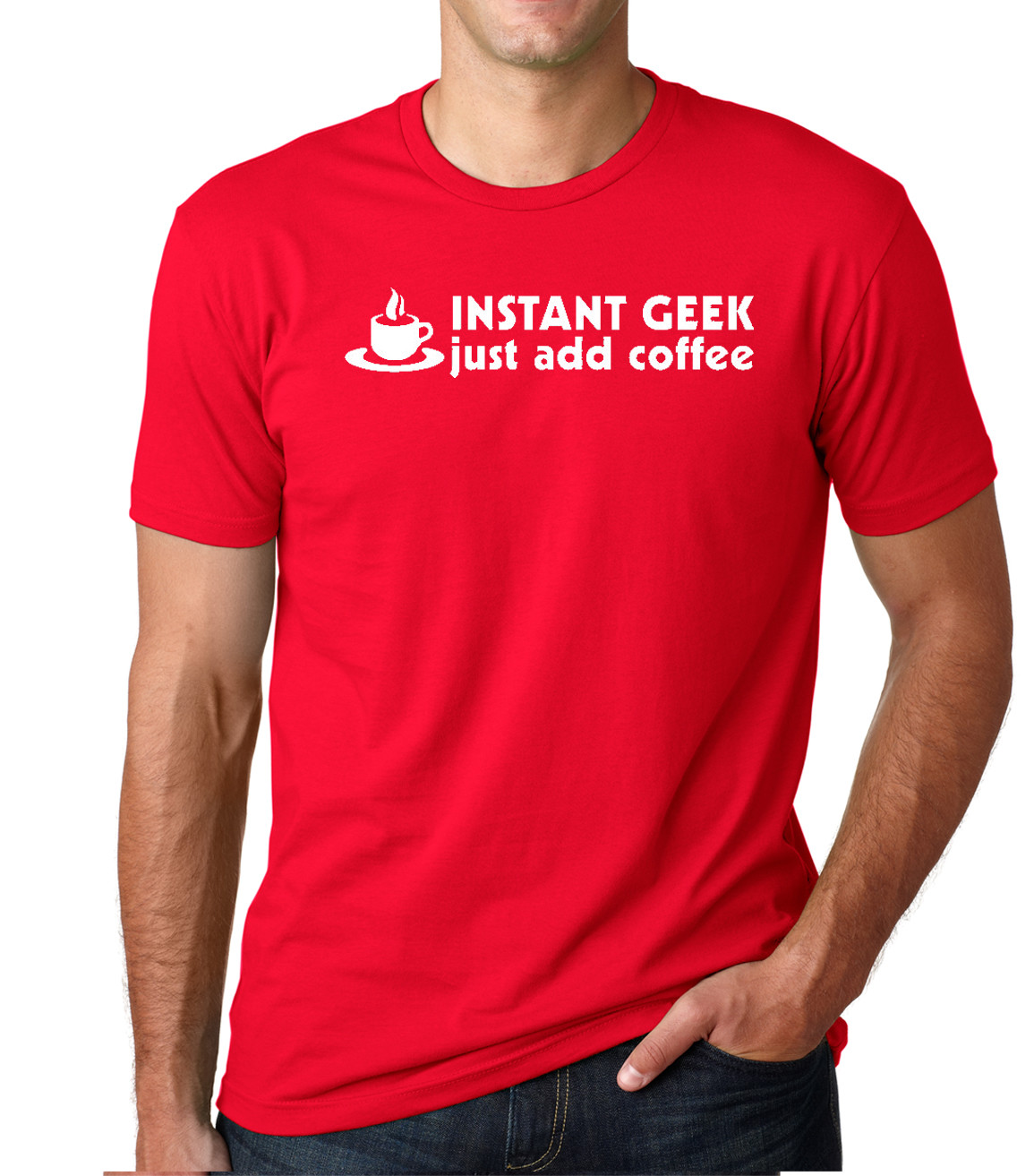 INSTANT GEEK JUST ADD COFFEE nerd morning talk java computer programmer ...