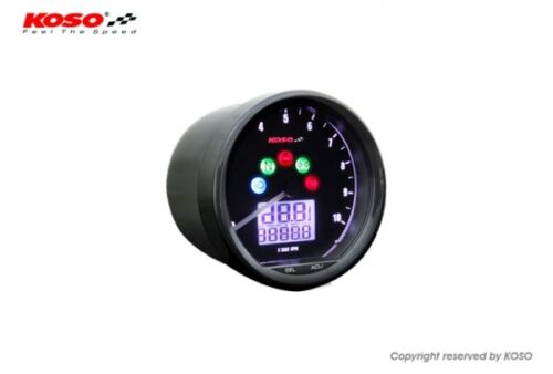 Compteur de vitesse KOSO TNT D64 Custom Style multimètre noir tachymètre 10000 tr/min  - Photo 1/5