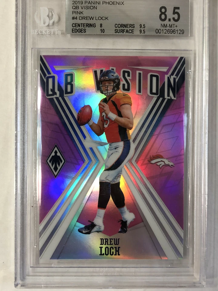 DREW LOCK 2019 Phoenix QB Vision PINK SP RC /199! BGS NM-MT+ 8.5! SUB 10! INVEST - Image 3 of 4