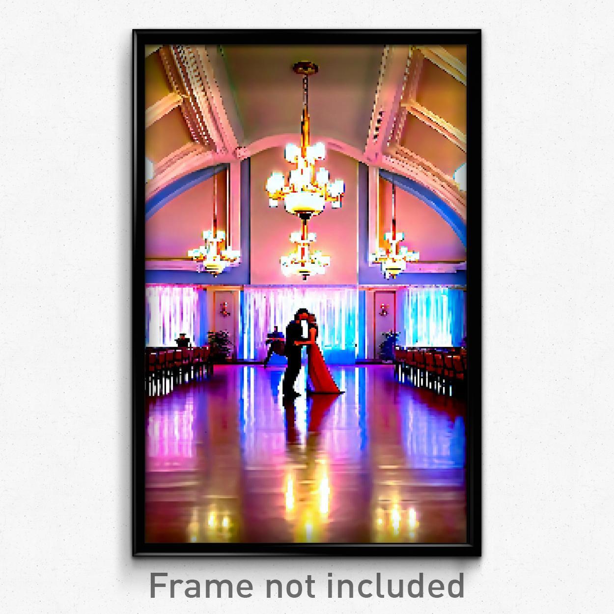 Pixel Art Poster - Lovely Ballroom (8 Bit Psychedelic Trippy Video Game Print)