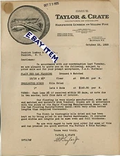 1925 Buffalo NEW YORK Letterhead H F TAYLOR & CRATE manufacturer HARDWOOD LUMBER