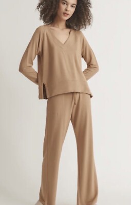 Women's Skin Farida V-Neck Pullover French Terry Russet