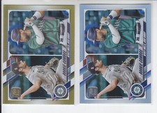 2 - 2021 Topps Update WYATT MILLS JOSE GODOY RC Gold Foil, Rainbow Mariners US80
