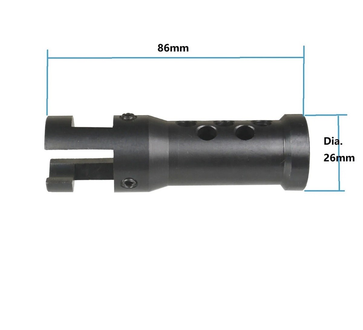 All Steel Quick Detach Muzzle Brake For SKS Rifle 7.62x39 - Black, Reduces Recoil