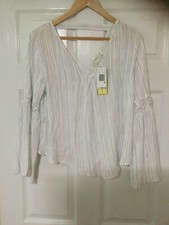 Vintage Havana V-Neck Long Sleeve M NWT Blue/white