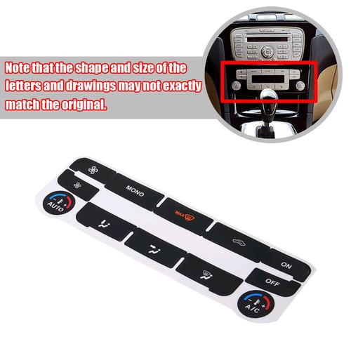 For Ford S-Max Mondeo MK4 AC Dash Button Repair Decal Kit Stickers Replacement - Picture 6 of 9