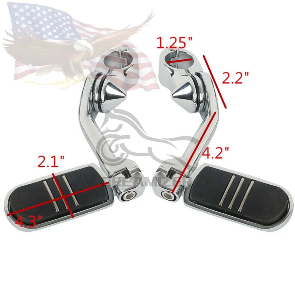 Clavijas largas de carretera para motocicleta Harley Sportster Softail Electra Glide Foto 3 de 4